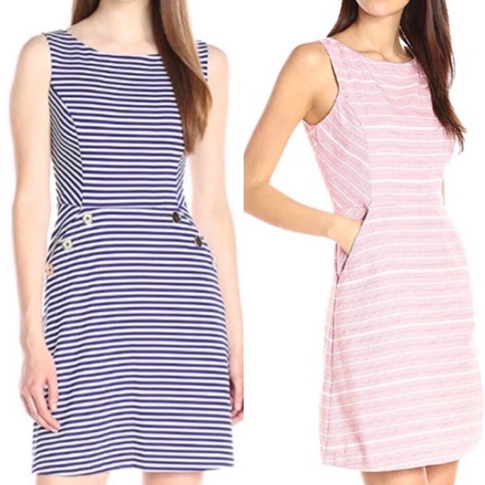 Two Jessica Simpson Striped Twill Dresses
